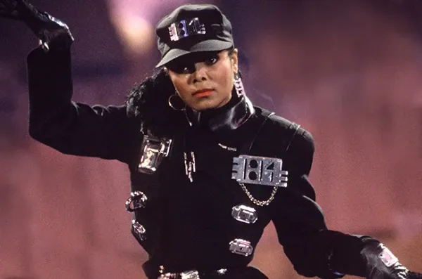 Janet Jackson in her black Rhythm Nation era outfit.