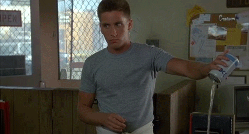 Otto from Repo Man pouring out a beer.